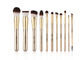 Borstels 11pcs van de Vonira de Gouden Synthetische Make-up met Privé Etiket